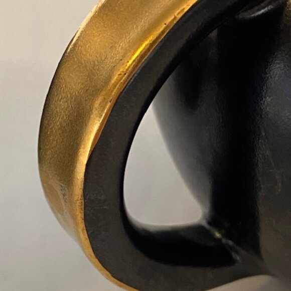 Villeroy and Boch Black and Gold Creamer and Sugar bowl. Vintage. Luxembourg - Picture 11 of 12